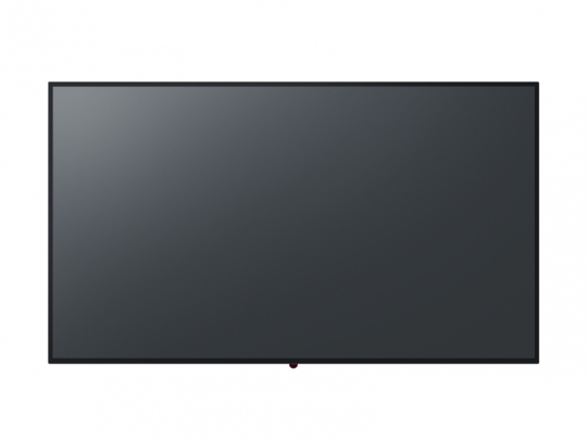 Black flat-screen TV with a sleek modern frame, turned off and showing a dark reflective screen, placed against a plain white background. Perfect for home entertainment setups.