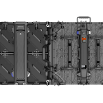 Top-down view of a rugged black hard-shell transport case for Unilumin URMIII 2.6 MK2 Pro Flex XS LED wall module rental equipment, featuring sturdy handles and secure latches for safe transit.