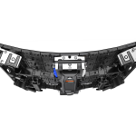 Close-up of Unilumin URMIII 2.6 MK2 Pro Flex XS LED wall module (2.6mm pixel pitch) showing the back side with visible structural supports, connectors, and mounting points, displayed against a white background; ideal for rental use in professional LED video wall installations.