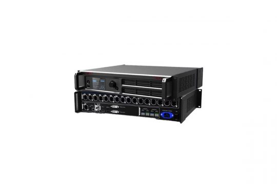NovaStar MCTRL4K LED Controller (new) shown from front and back on a white background. The professional black device features multiple input and output ports, control buttons, and knobs on the front panel for managing large LED displays.
