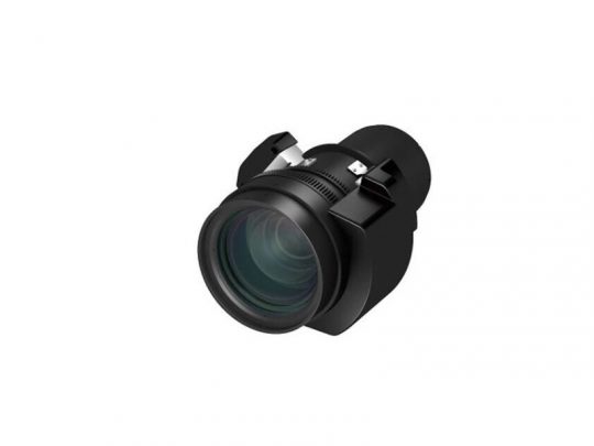 Black camera lens Import placeholder for 1000024112, featuring a cylindrical shape with metallic mounting brackets, shown angled to display its glass elements against a white background.
