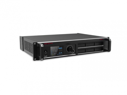 LED-Controller NovaStar MCTRL4K als neues, schwarzes rack-montierbares Gerät mit Frontpanel-Bedienknöpfen, Anschlüssen und Display; jetzt zum Kauf oder zur Miete erhältlich.